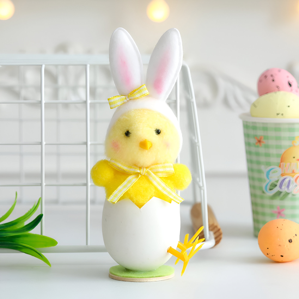 Plüsch - Osterküken mit Hasenohren im Schlupfei-Design