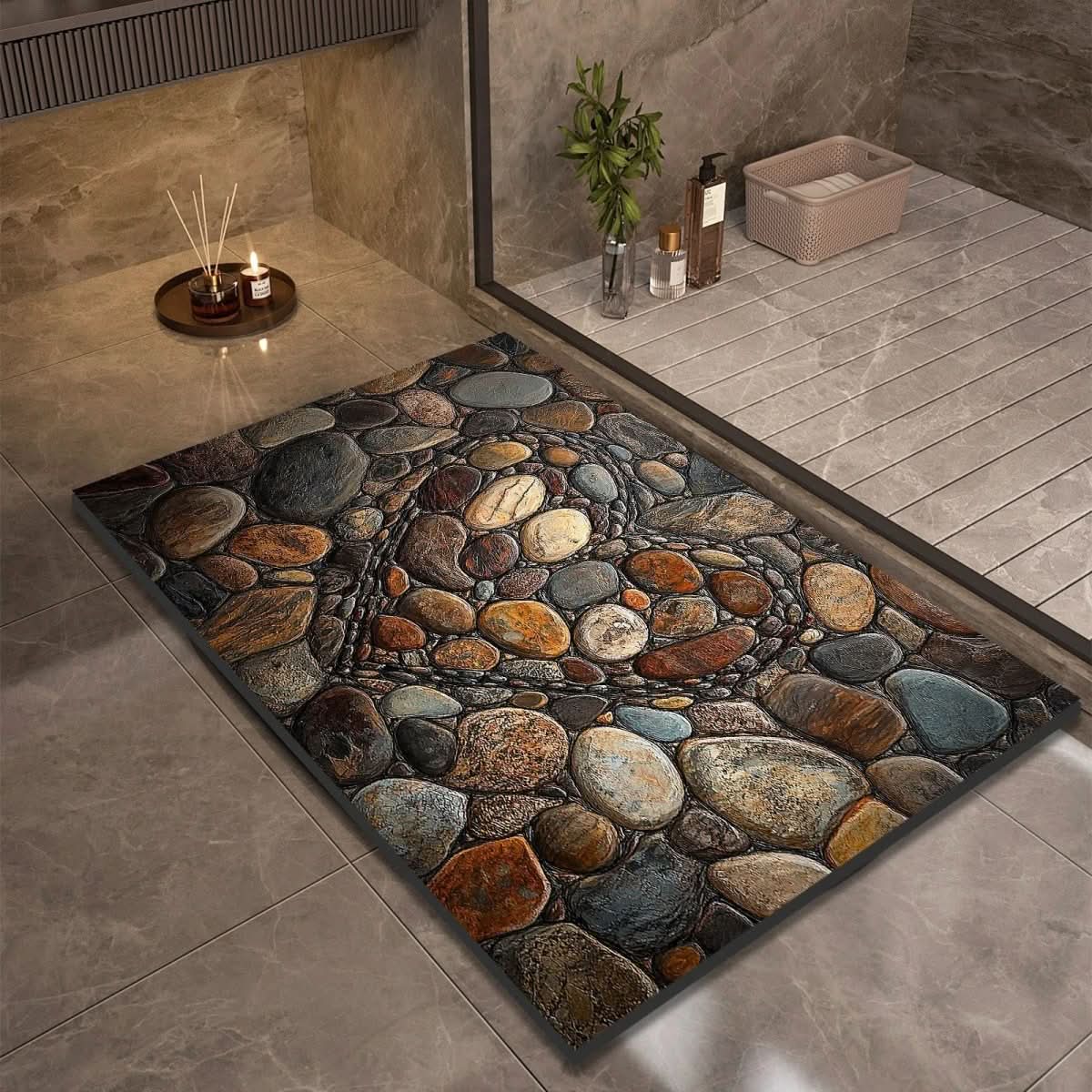 BathPebble – Badematte mit Oberfläche aus Kieselgur