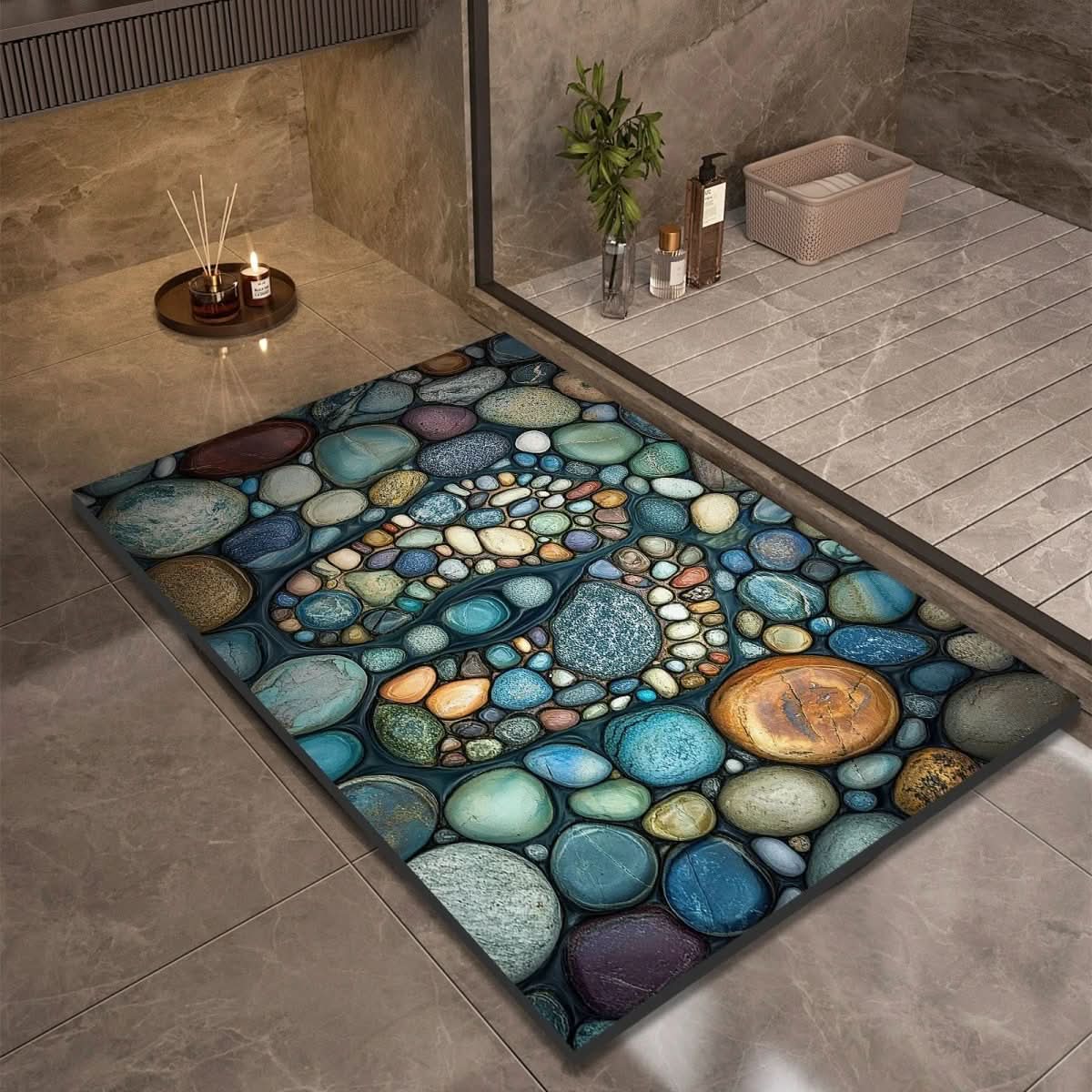 BathPebble – Badematte mit Oberfläche aus Kieselgur