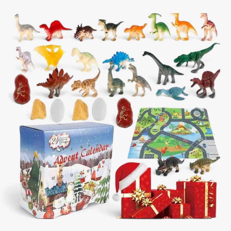 Rexingle - Dinosaurier-Adventskalender mit 24 Figuren und Spielmatte