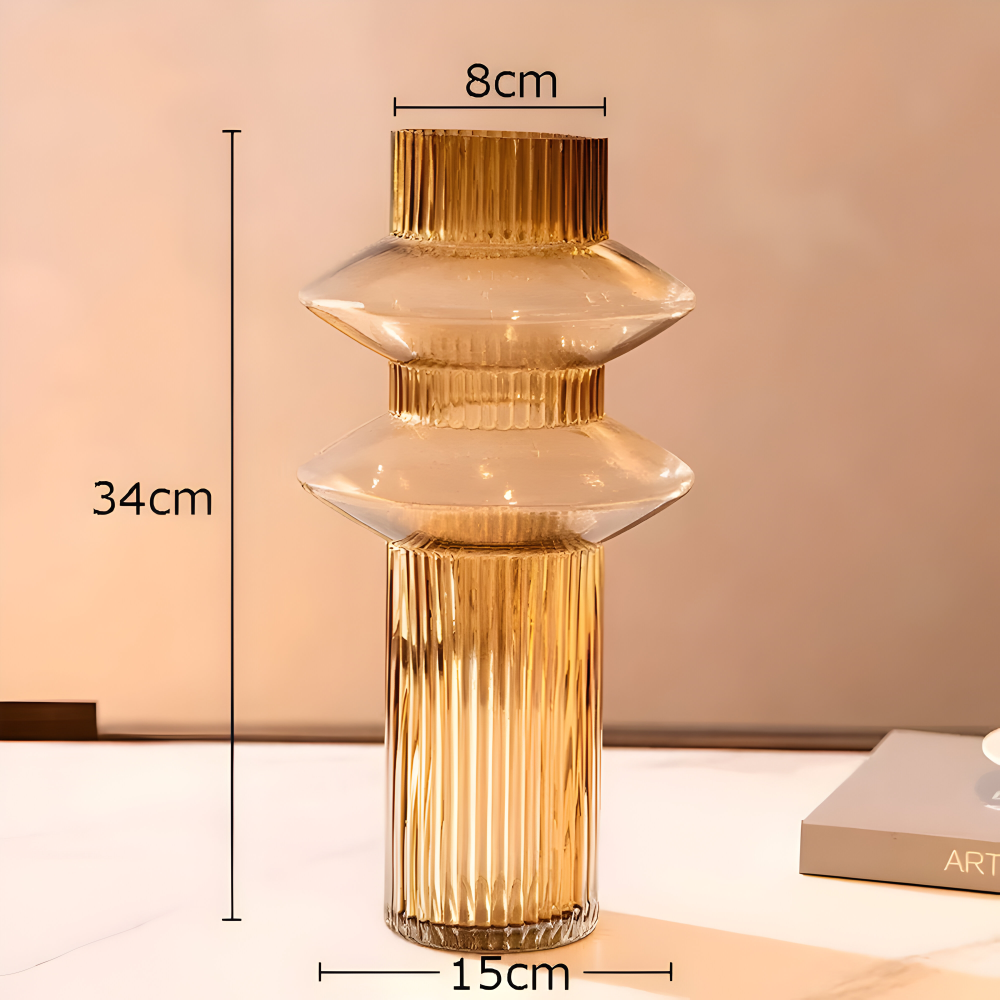 Elegante Amberglas-Vase - Zeitgenössisches Dekorationsstück für stilvolle Wohnräume
