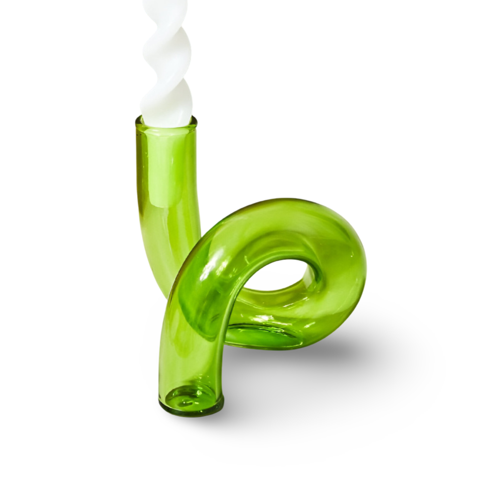 Elegante Glasvase mit integriertem Kerzenhalter für stilvolle Tischdekoration