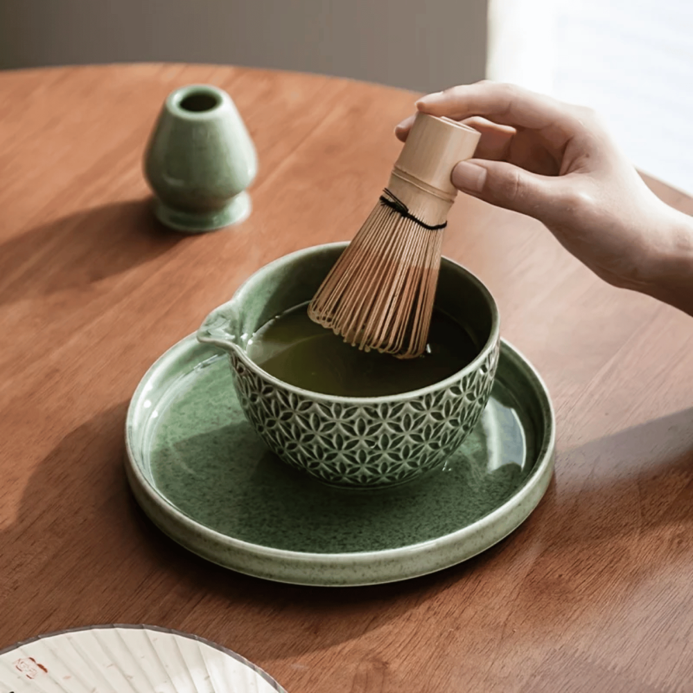 Matcha - Tee Set 5/6-teilig aus Keramik & Bambus
