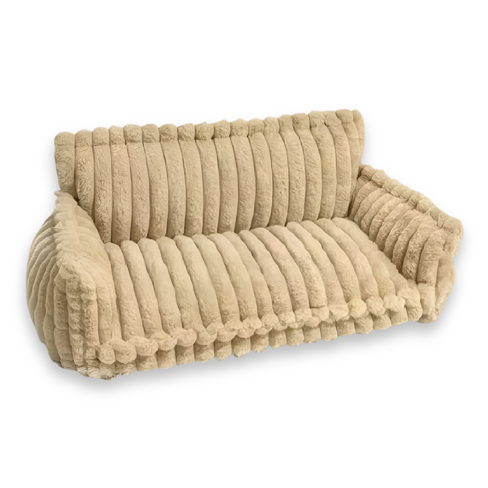 Hundebett - gestreift mit hohem Rand