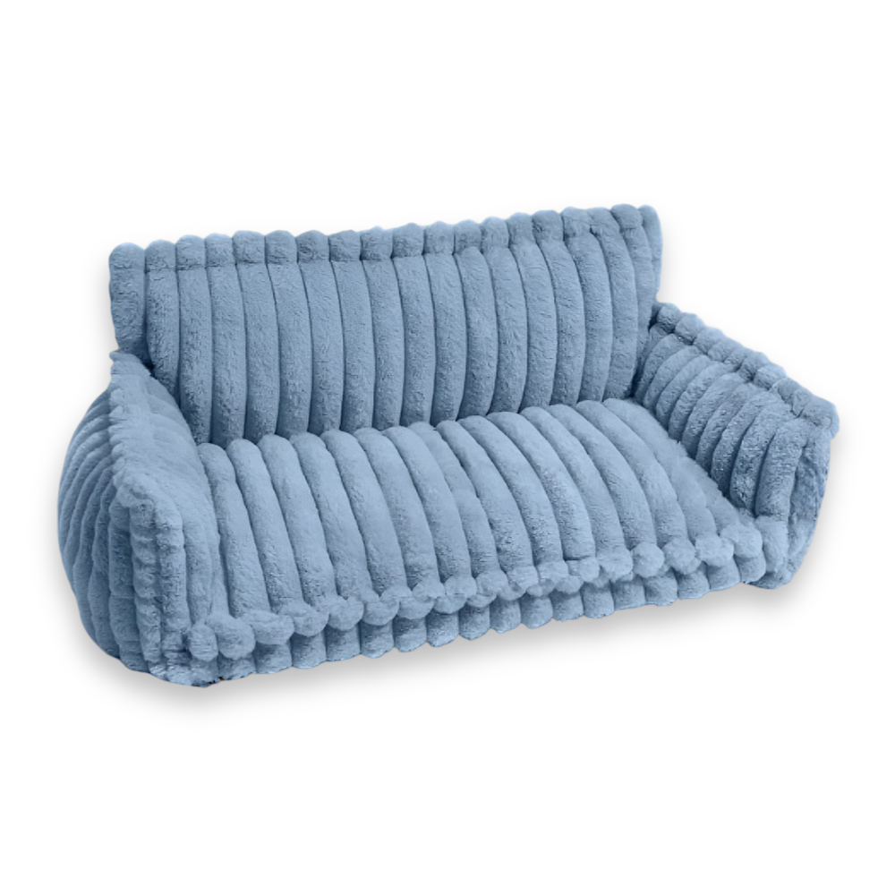 Hundebett - gestreift mit hohem Rand