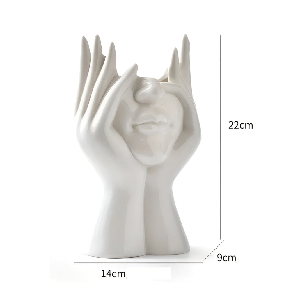 FemmeFlora Vase - Ausdrucksstarke Keramik Blumenvase mit menschlichem Gesicht