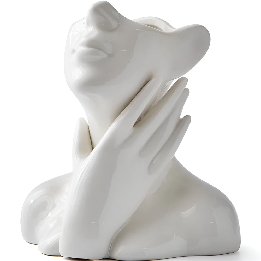 FemmeFlora Vase - Ausdrucksstarke Keramik Blumenvase mit menschlichem Gesicht