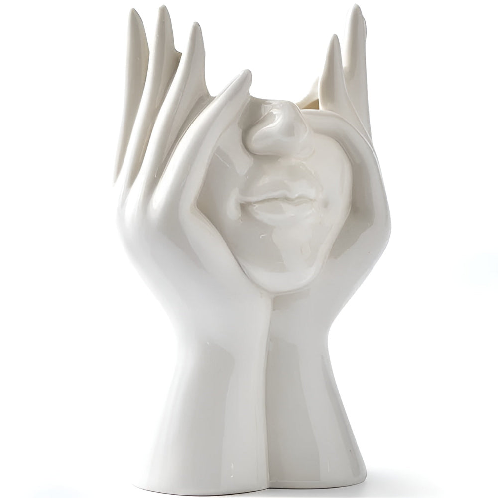 FemmeFlora Vase - Ausdrucksstarke Keramik Blumenvase mit menschlichem Gesicht