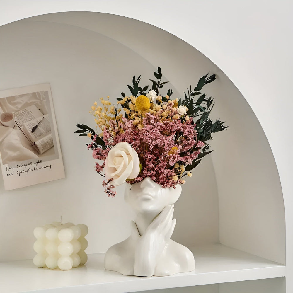 FemmeFlora Vase - Ausdrucksstarke Keramik Blumenvase mit menschlichem Gesicht