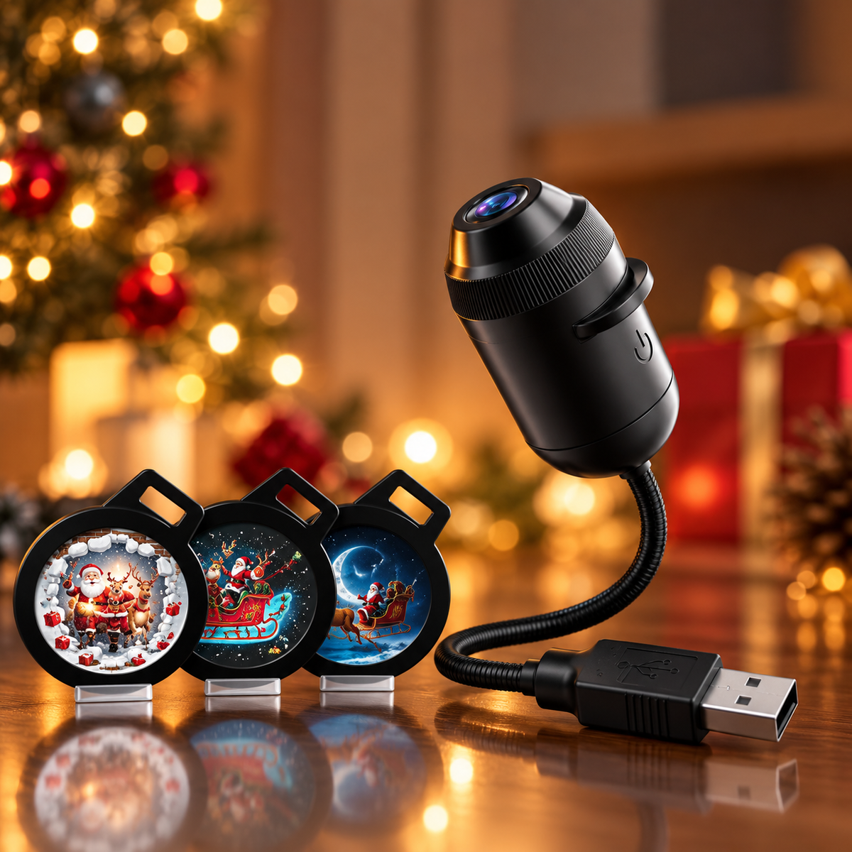 FestiveBeam - USB LED Weihnachtsprojektorlampe mit Festlichen Mustern