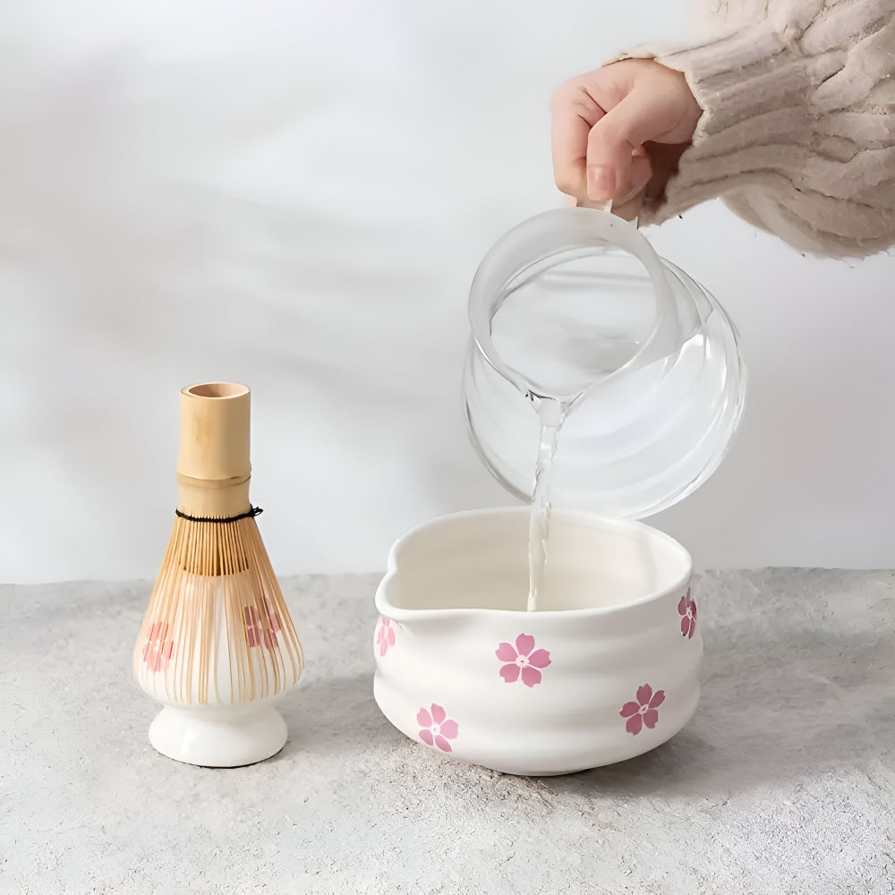 Matcha - Set 5-tlg. Weiß floral 460 ml
