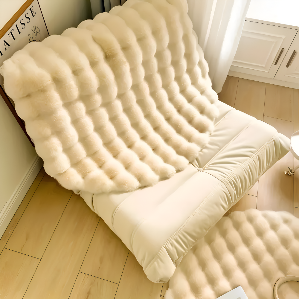 FluffCush Teppich - Flauschiger Premium Fleece, Rutschfest, Runde Dekorationsmatte