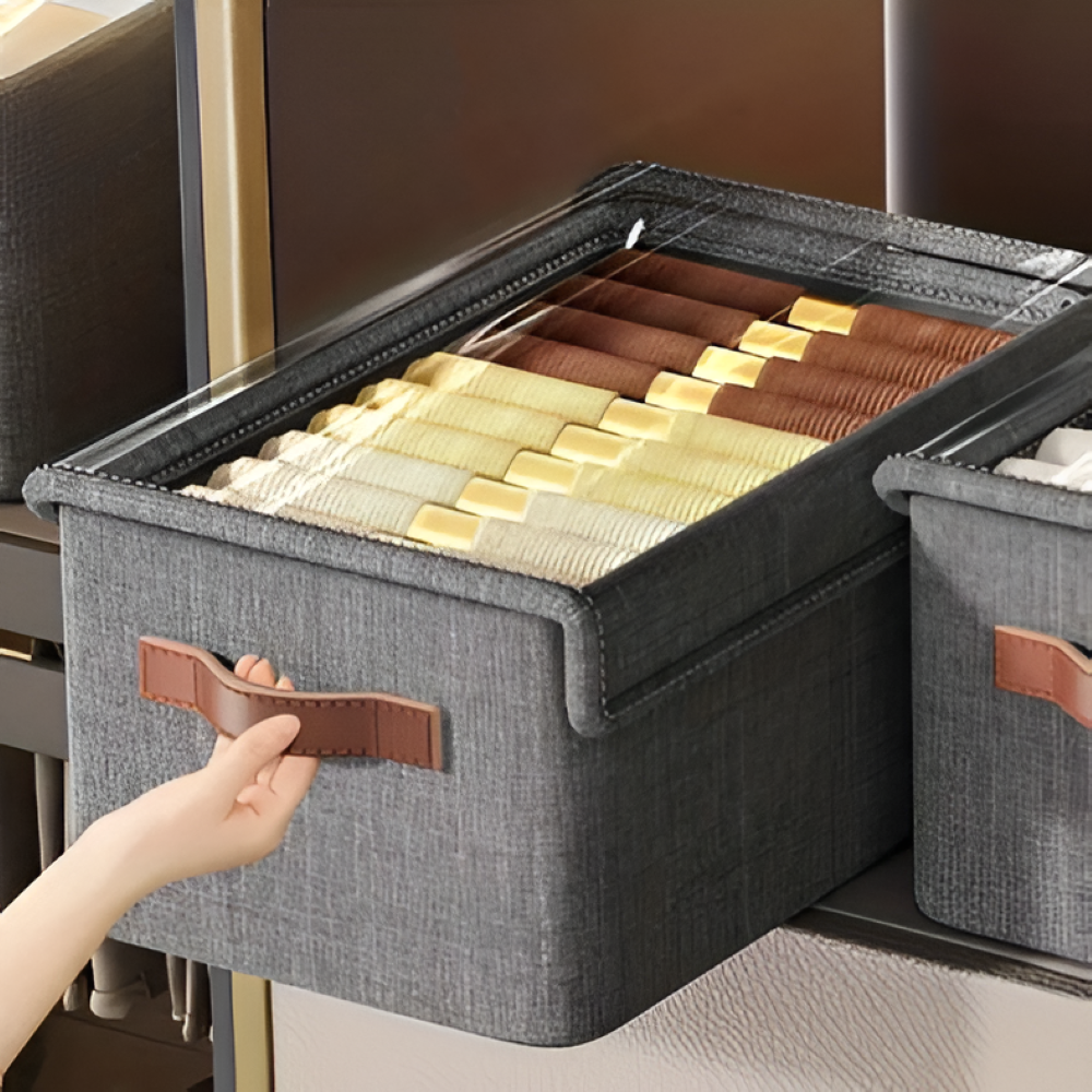 Faltbare - Aufbewahrungsbox mit Deckel & Stahlrahmen