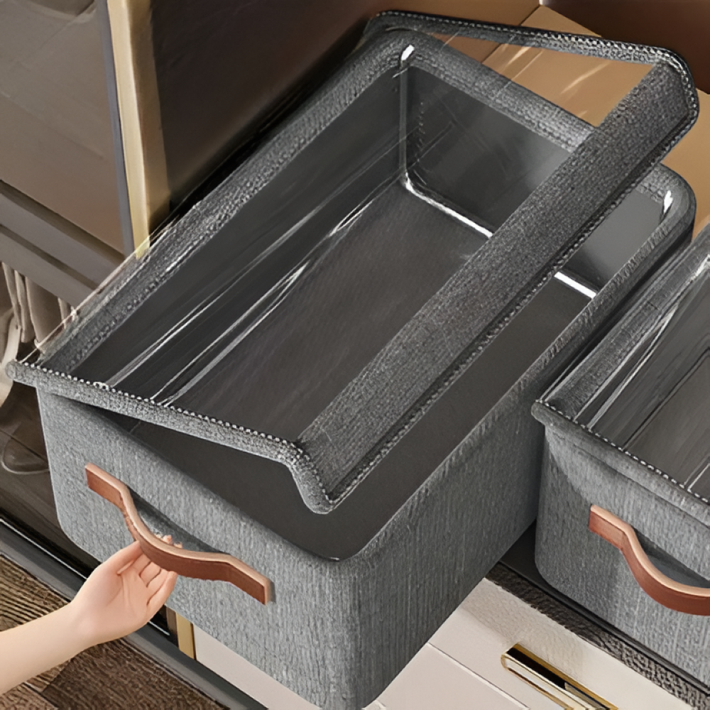 Faltbare - Aufbewahrungsbox mit Deckel & Stahlrahmen