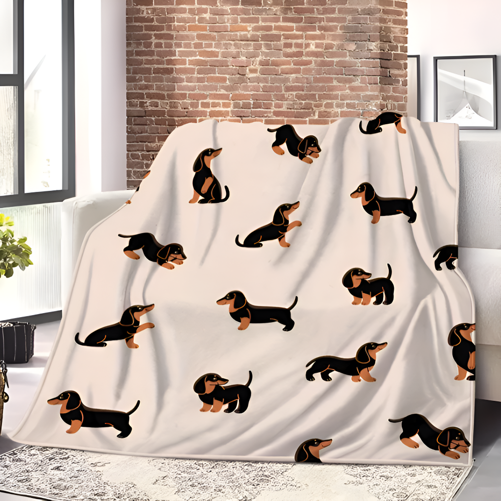 FuzziPup - Plaid -Dackel Fleecedecke superweich &