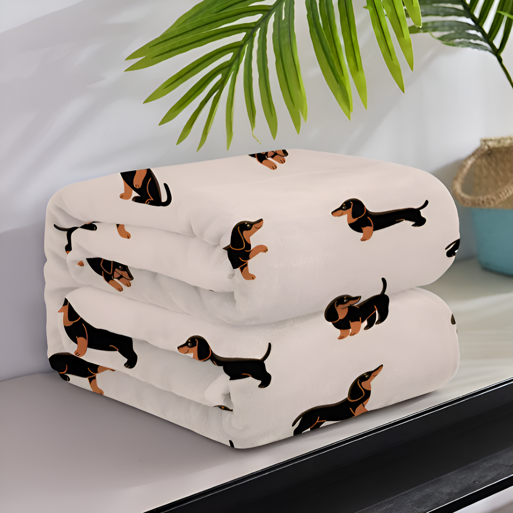 FuzziPup - Plaid -Dackel Fleecedecke superweich &