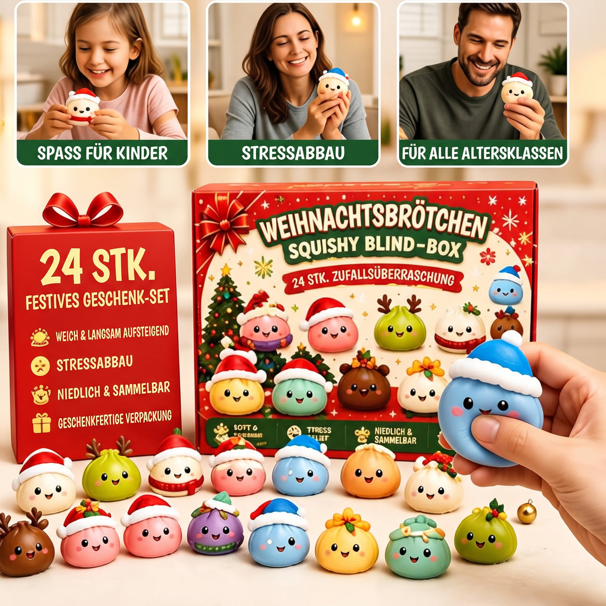 SquishMingle - Adventskalender mit 24 Squishy-Spielzeugen