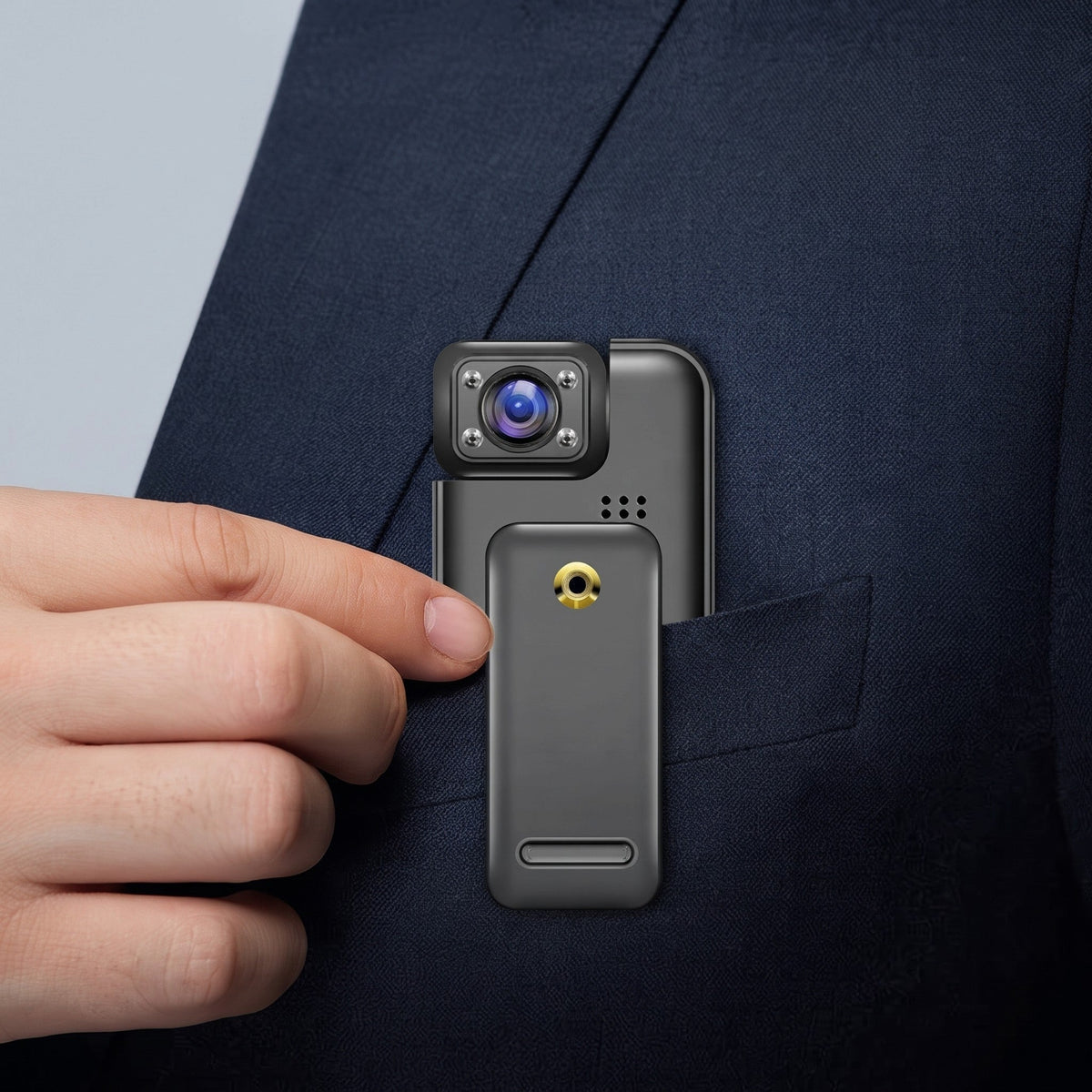 BodyOrbit - 4K Mini-Körperkamera mit 180° drehbarem Objektiv
