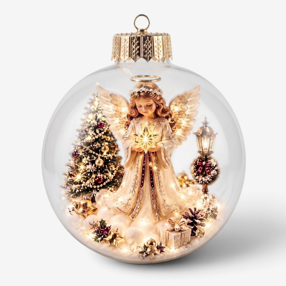 MiniSceneLux - LED-Weihnachtsornament mit Miniatur-Ferienszene