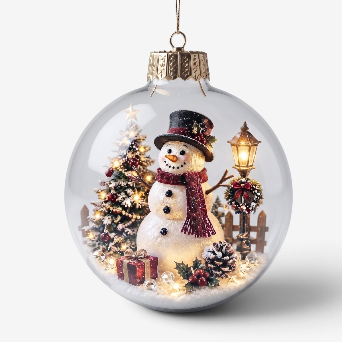 MiniSceneLux - LED-Weihnachtsornament mit Miniatur-Ferienszene