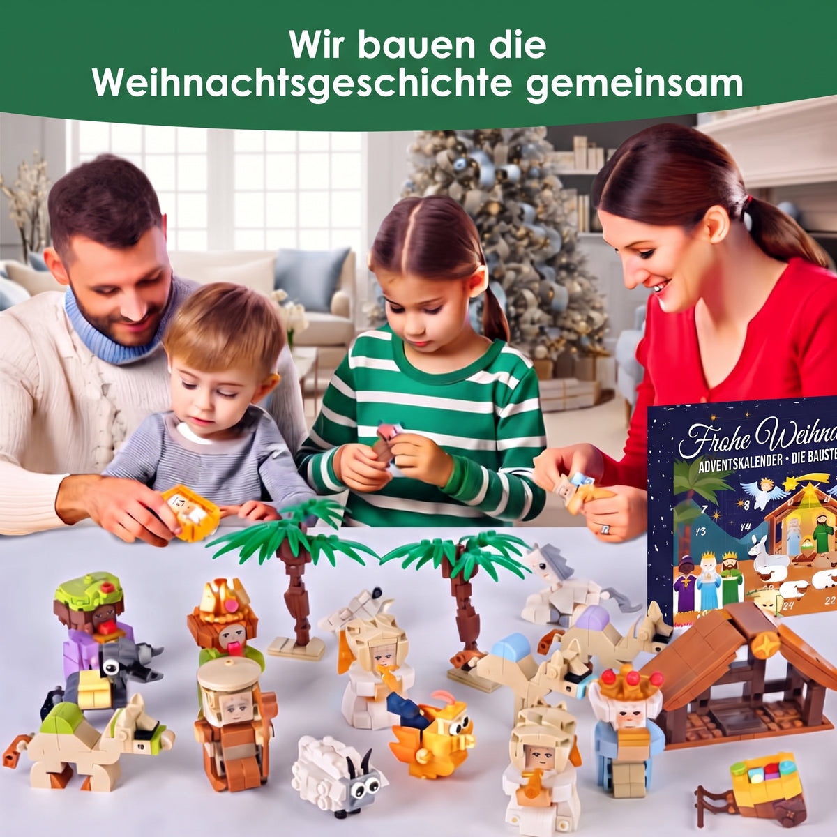 NativityBricks - Adventskalender mit 24 Bausätzen für eine Weihnachtskrippe