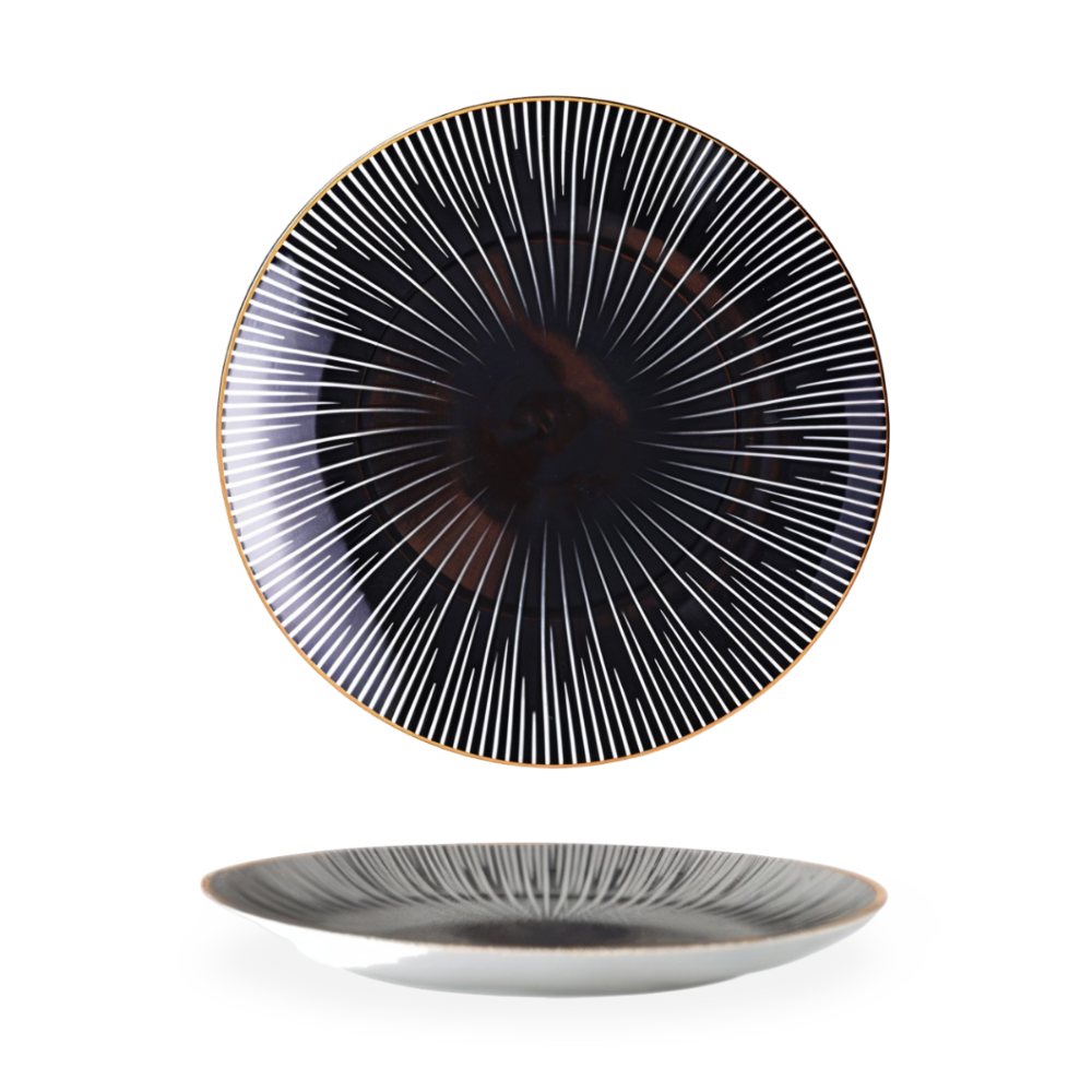Porzellanteller - geometrischem Muster 15/20/25 cm