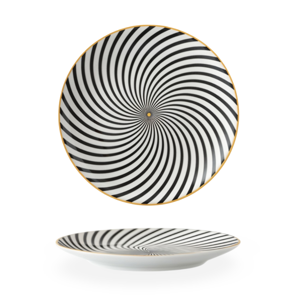 Porzellanteller - geometrischem Muster 15/20/25 cm