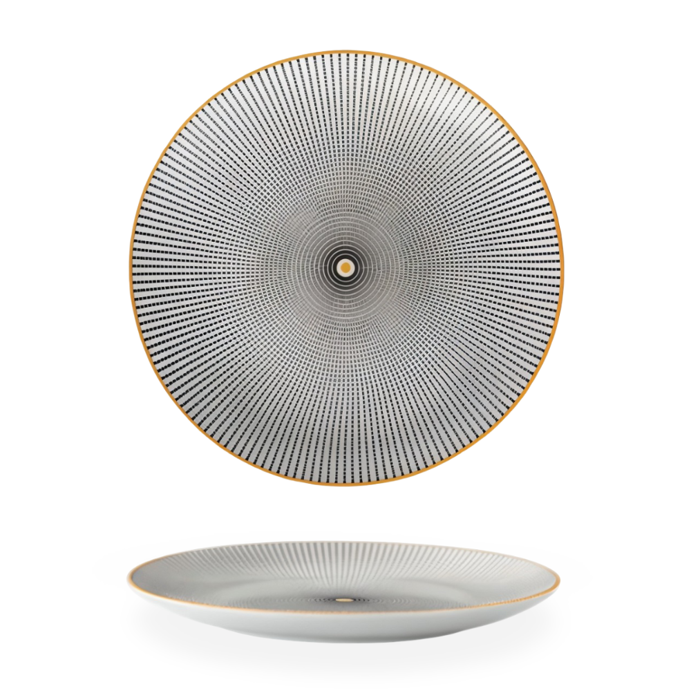 Porzellanteller - geometrischem Muster 15/20/25 cm