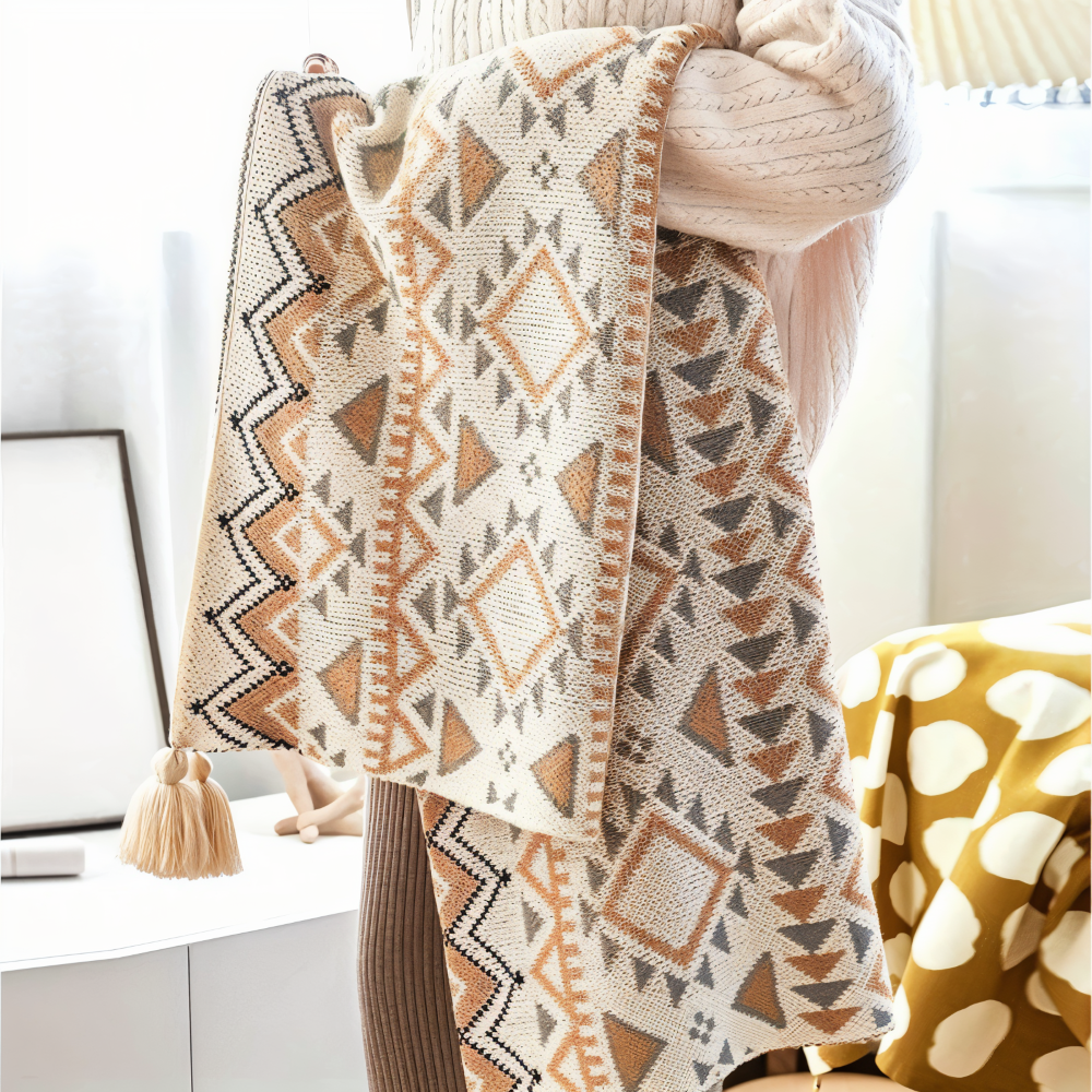 GeoFringe - Plaid - Fleece Decke Acryl-Polyester