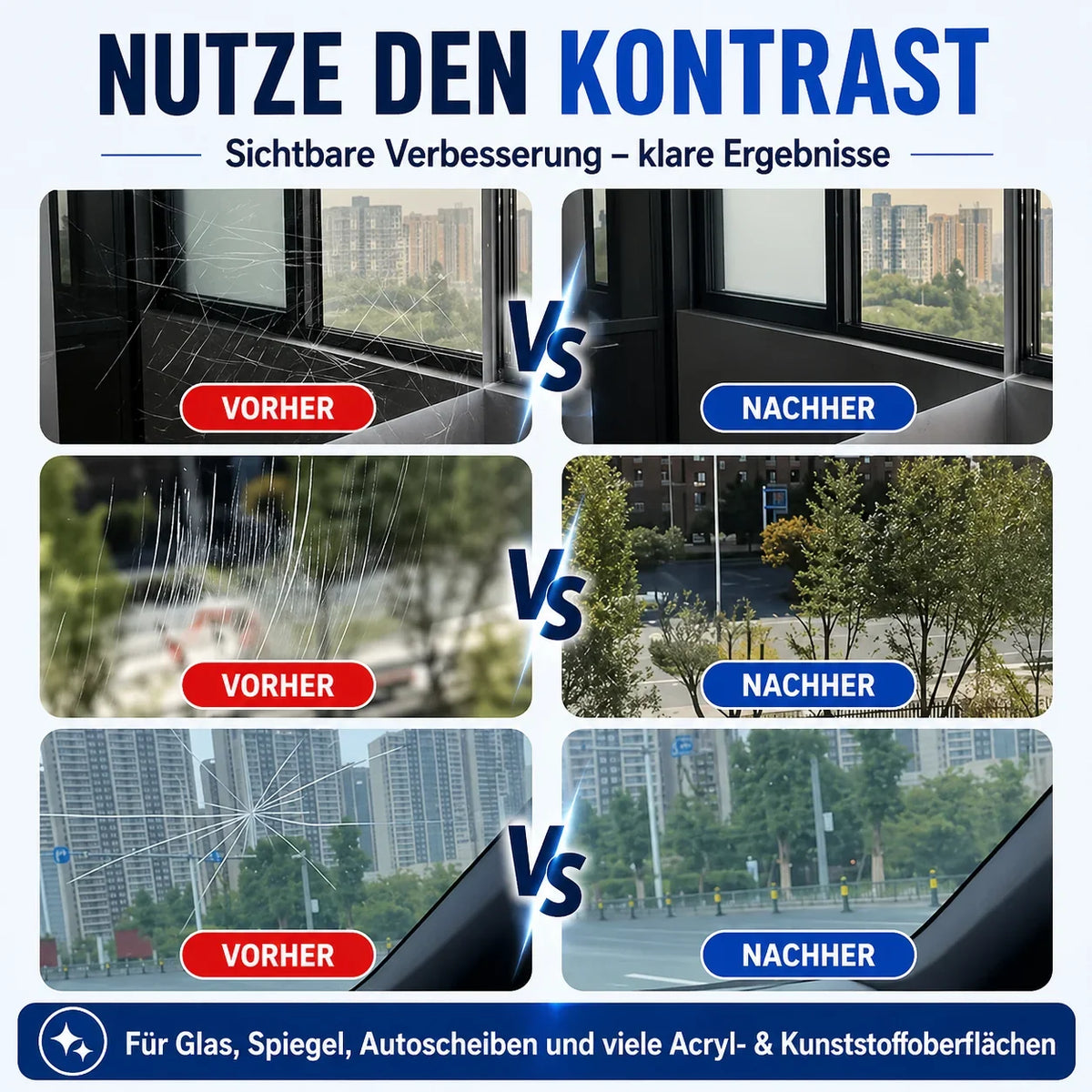 ClearGlass – Glas- und Acryl-Poliercreme gegen leichte Kratzer (2 × 30 g)