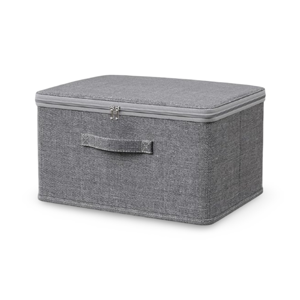 Grau - Stoff-Aufbewahrungsbox mit Deckel aus Stoff S–XXL