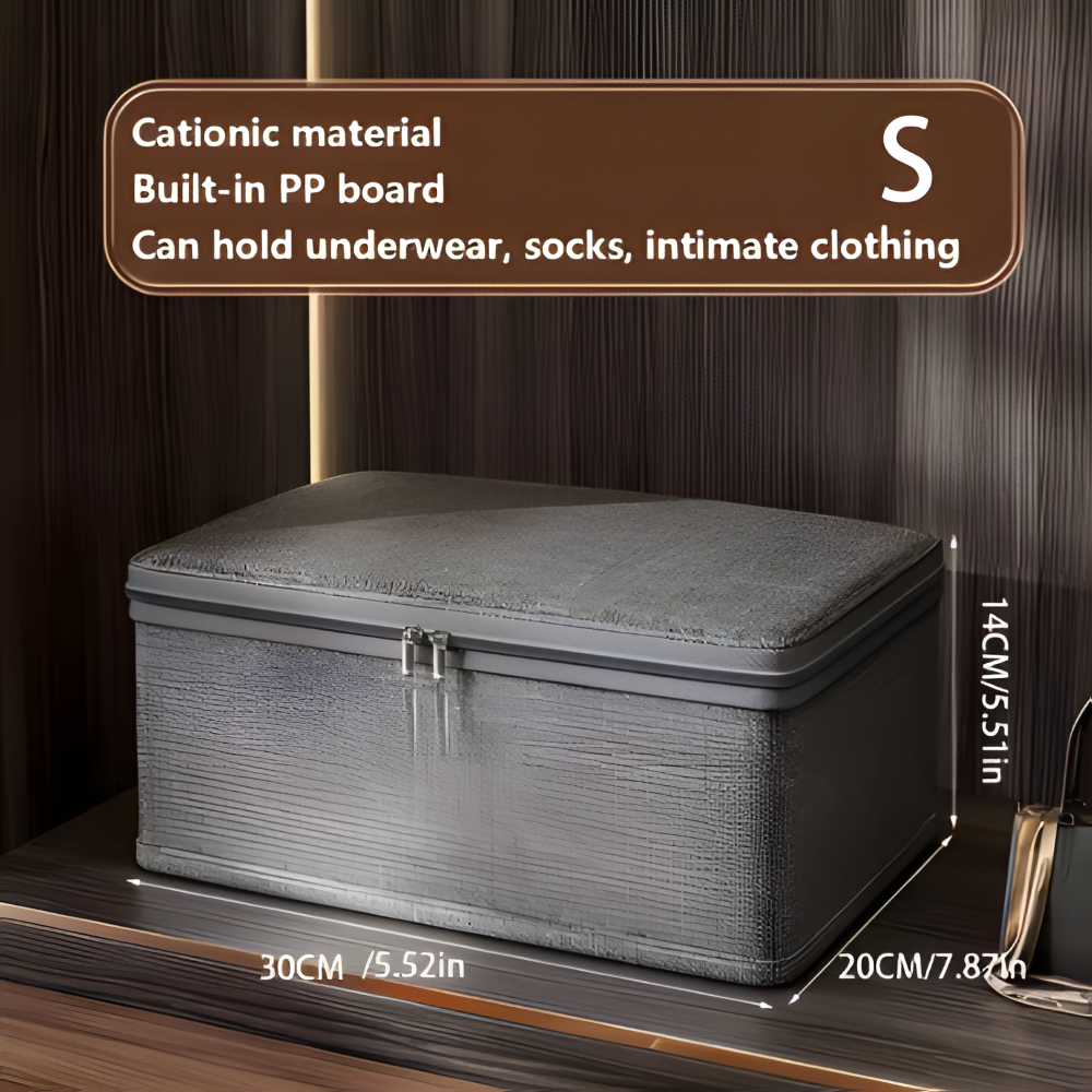 Grau - Stoff-Aufbewahrungsbox mit Deckel aus Stoff S–XXL