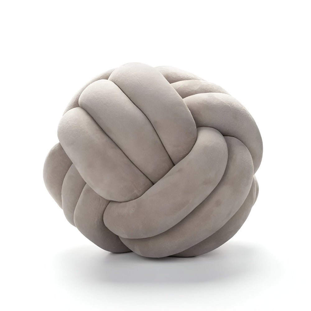 Knotenkissen - Rundes Knotenkissen aus Plüsch 22/28 cm