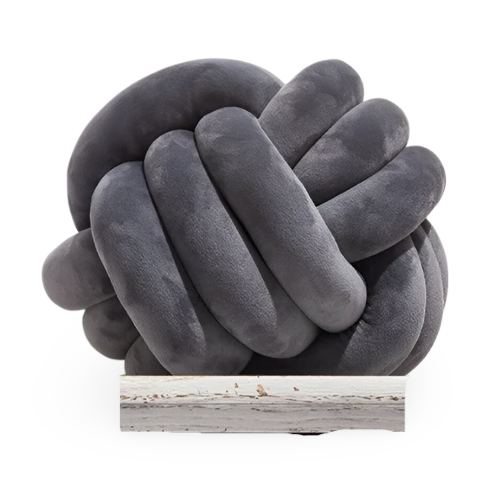 Knotenkissen - Rundes Knotenkissen aus Plüsch 22/28 cm