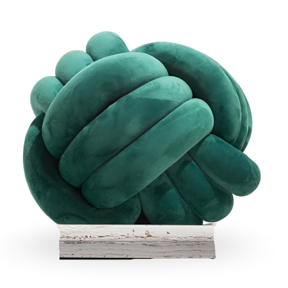 Knotenkissen - Rundes Knotenkissen aus Plüsch 22/28 cm