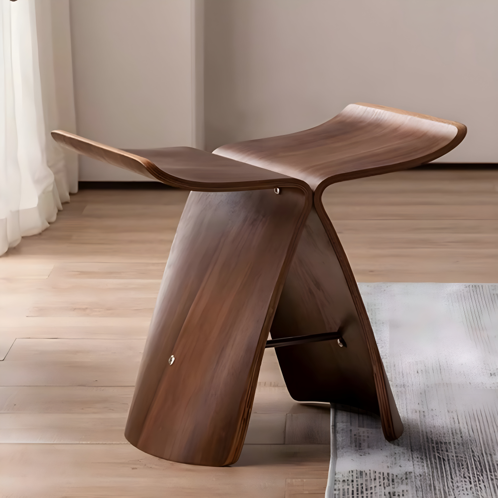 Holzhocker - Massivholz 42x30x38 cm