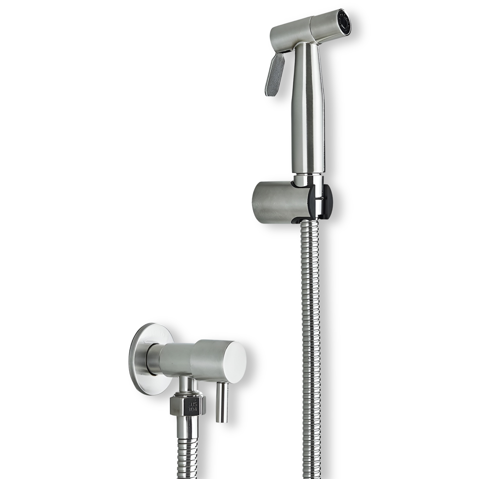 AquaGleam - Edelstahl Bidet-Sprühkopf mit Wandhalterung