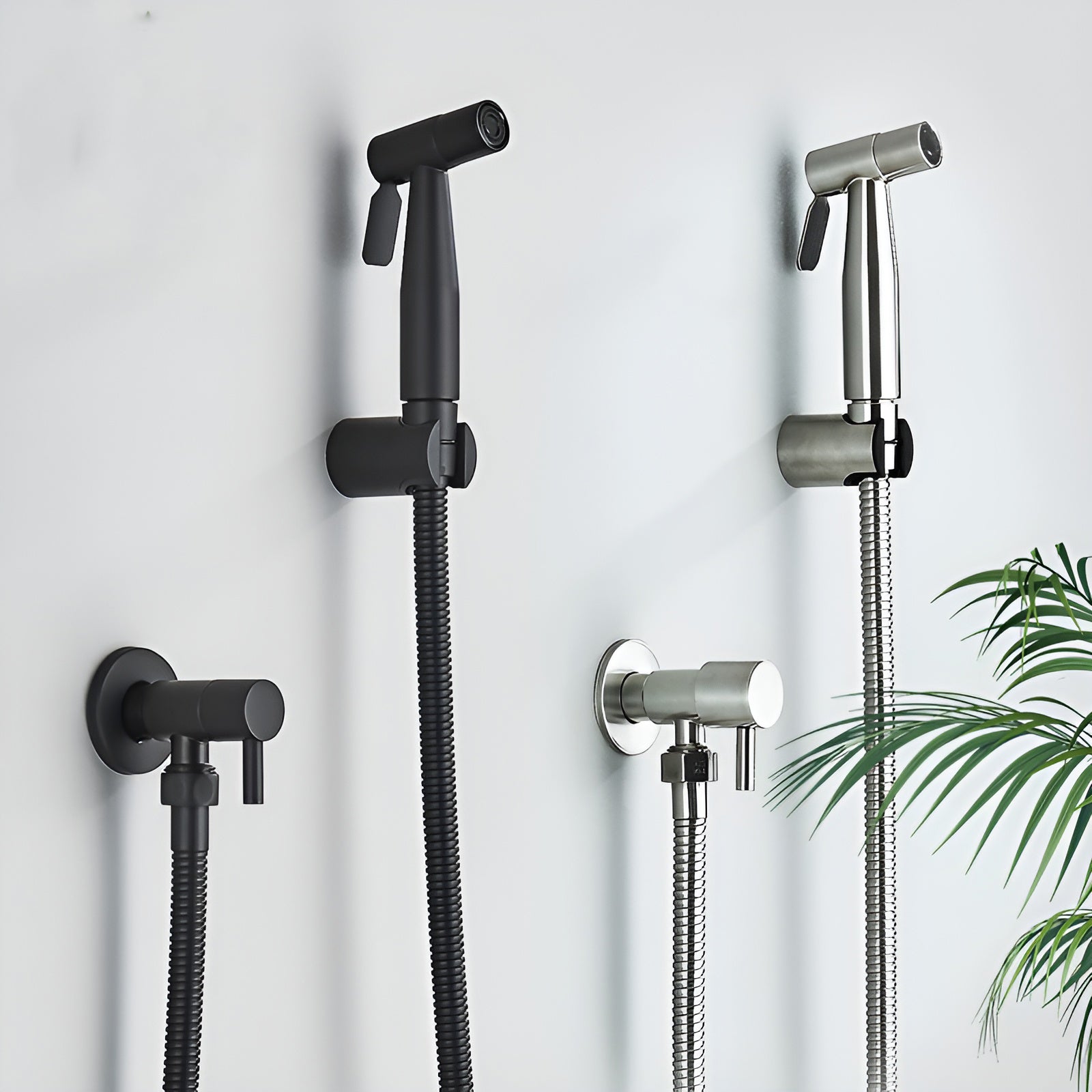 AquaGleam - Edelstahl Bidet-Sprühkopf mit Wandhalterung