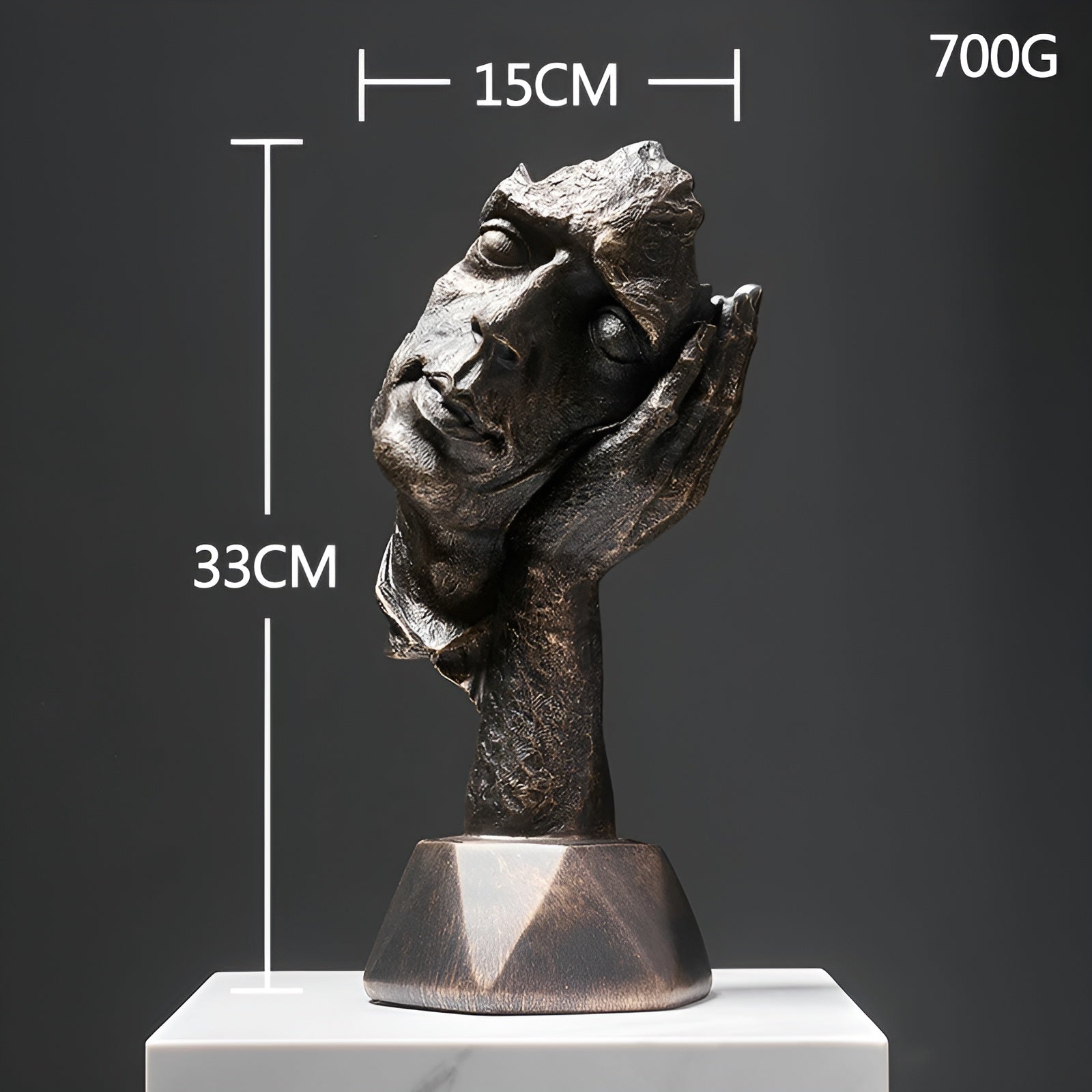 Expressive - Face - Abstrakte Gesichtsskulptur aus Kunstharz