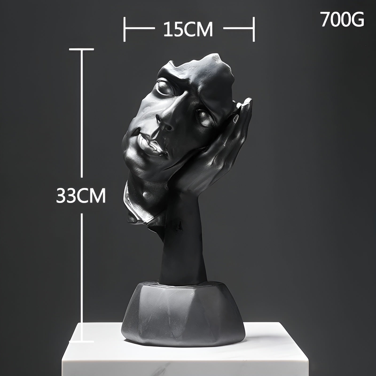 Expressive - Face - Abstrakte Gesichtsskulptur aus Kunstharz