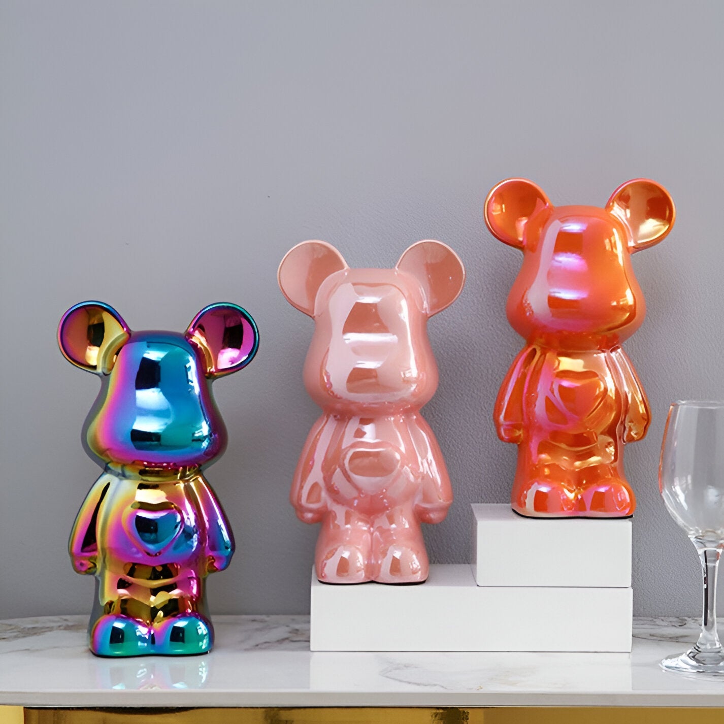 GlossiBear - Figurine -Bunte Bärenfigur aus Keramik &