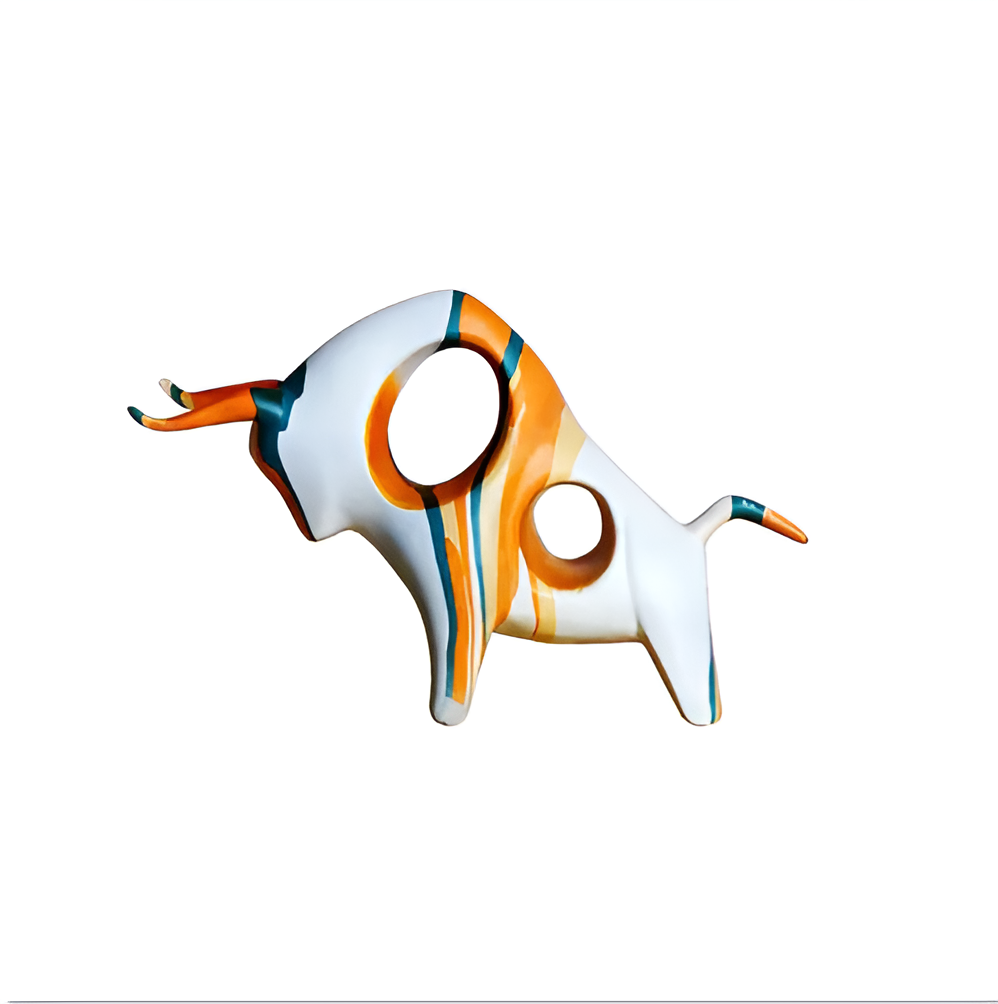 Graffiti - Cow - Mini Kuh Statue aus Harz 21–26 cm