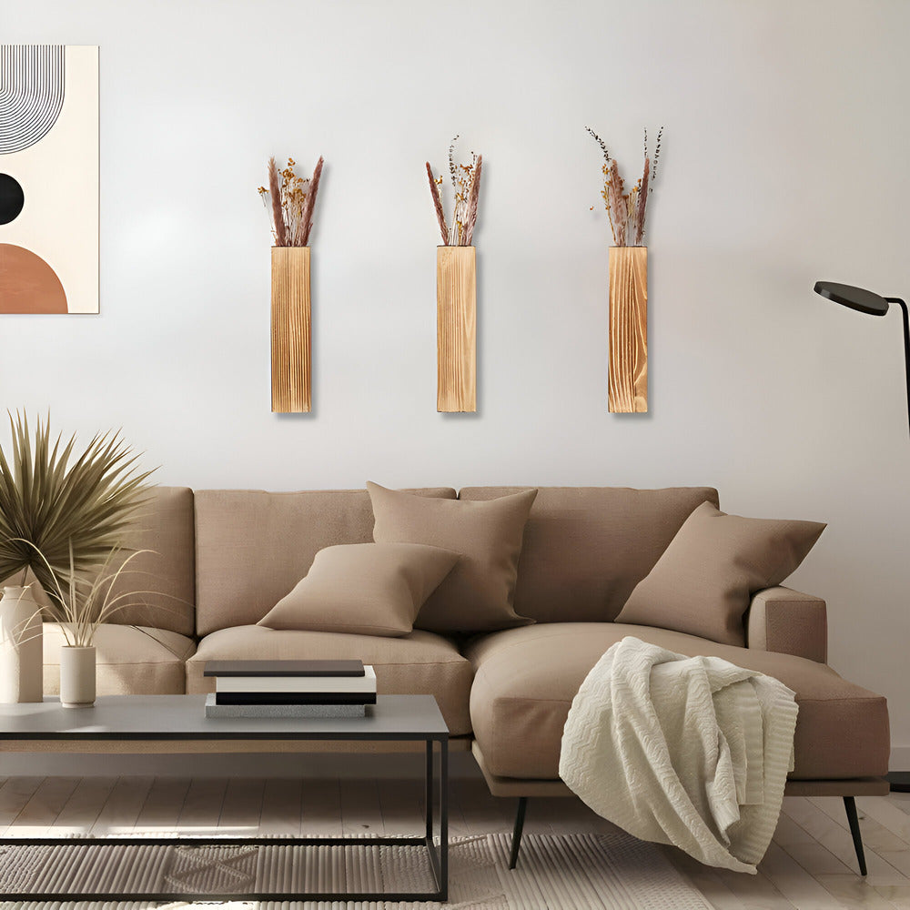 Holz Wandvase - Holz rechteckige Pflanzenregal - 30 cm