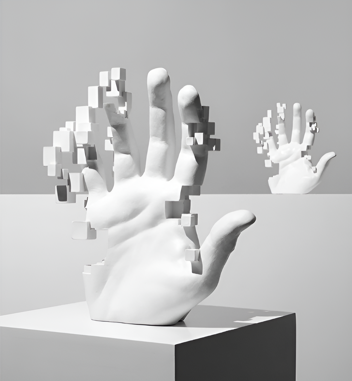 Mosaik-Hand - Statue aus Harz