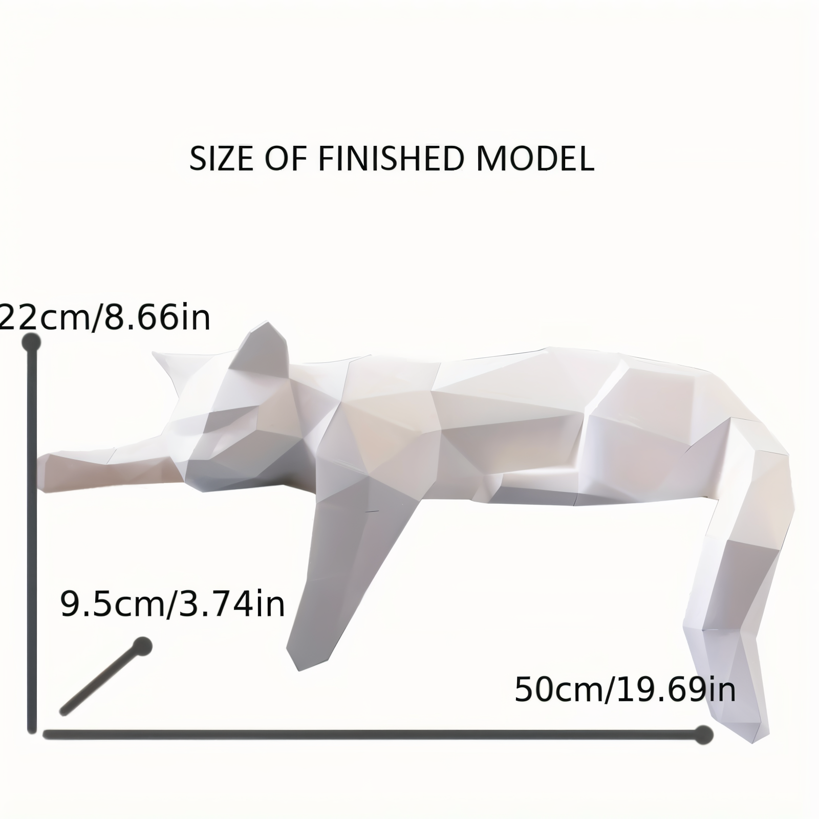 OriPurr - DIY 3D Origami Katze Dekofigur aus Harz 50 cm