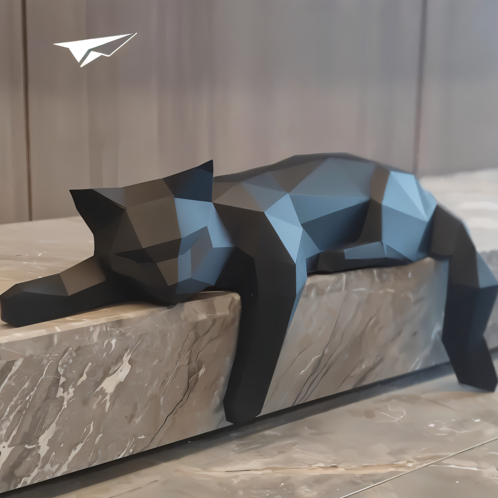 OriPurr - DIY 3D Origami Katze Dekofigur aus Harz 50 cm