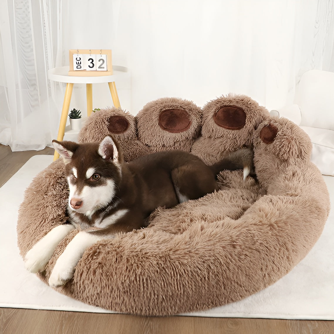 PawNest - Plüsch Haustierbett für Katzen & Hunde aus