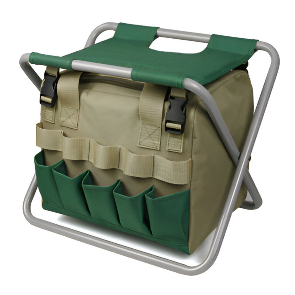 Gartenwerkzeug - Set 6-teilig mit Klapphocker & Tragetasche