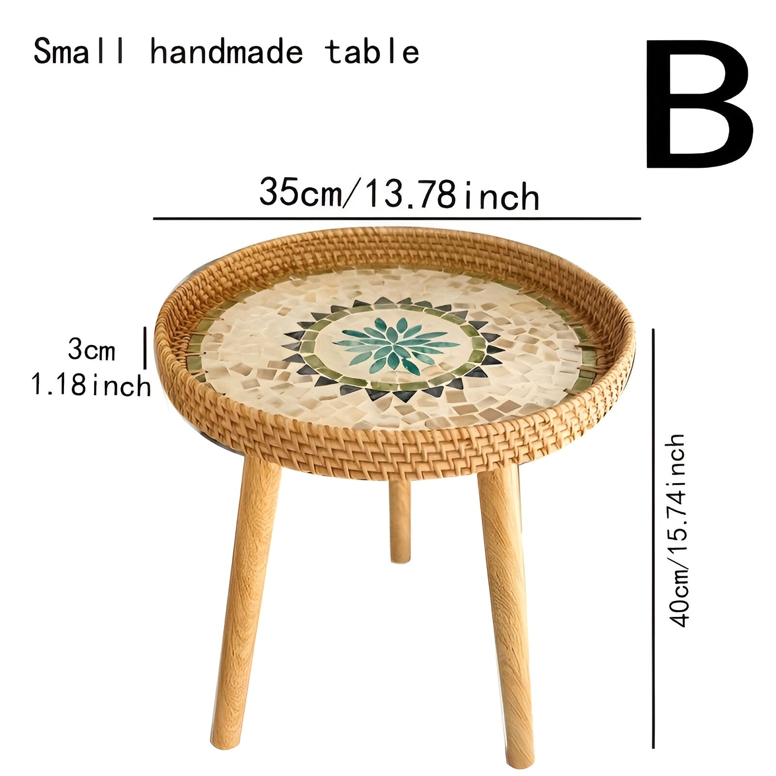 Scandi - Couchtisch - Couchtisch rund Rattan im
