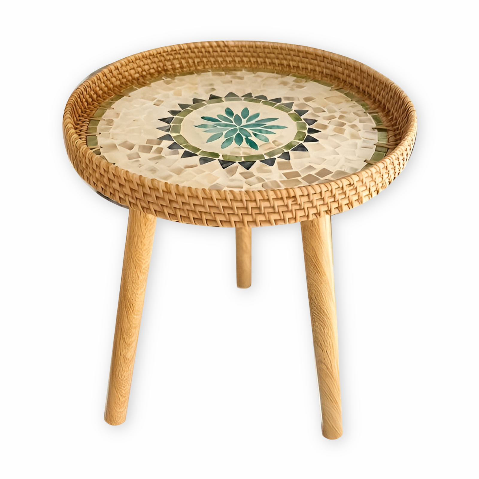Scandi - Couchtisch - Couchtisch rund Rattan im